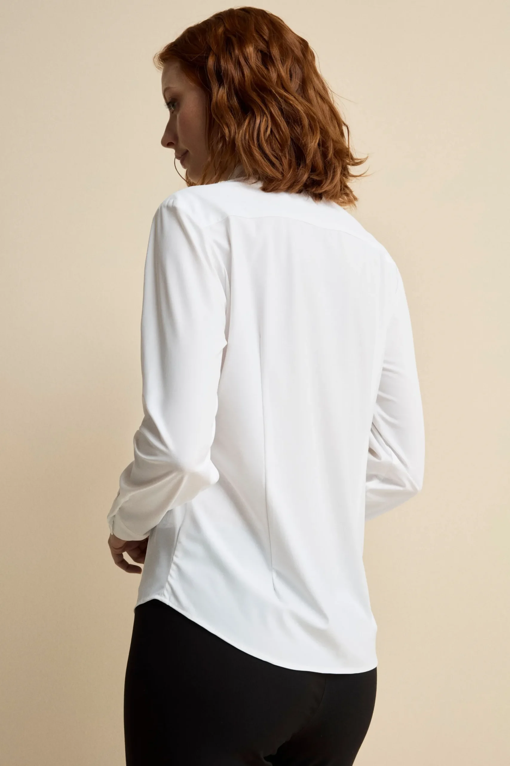 Camicia Jersey con Pinces - BIANCO