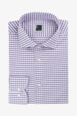 Camicia microfantasia slim - GLICINE QUADRI