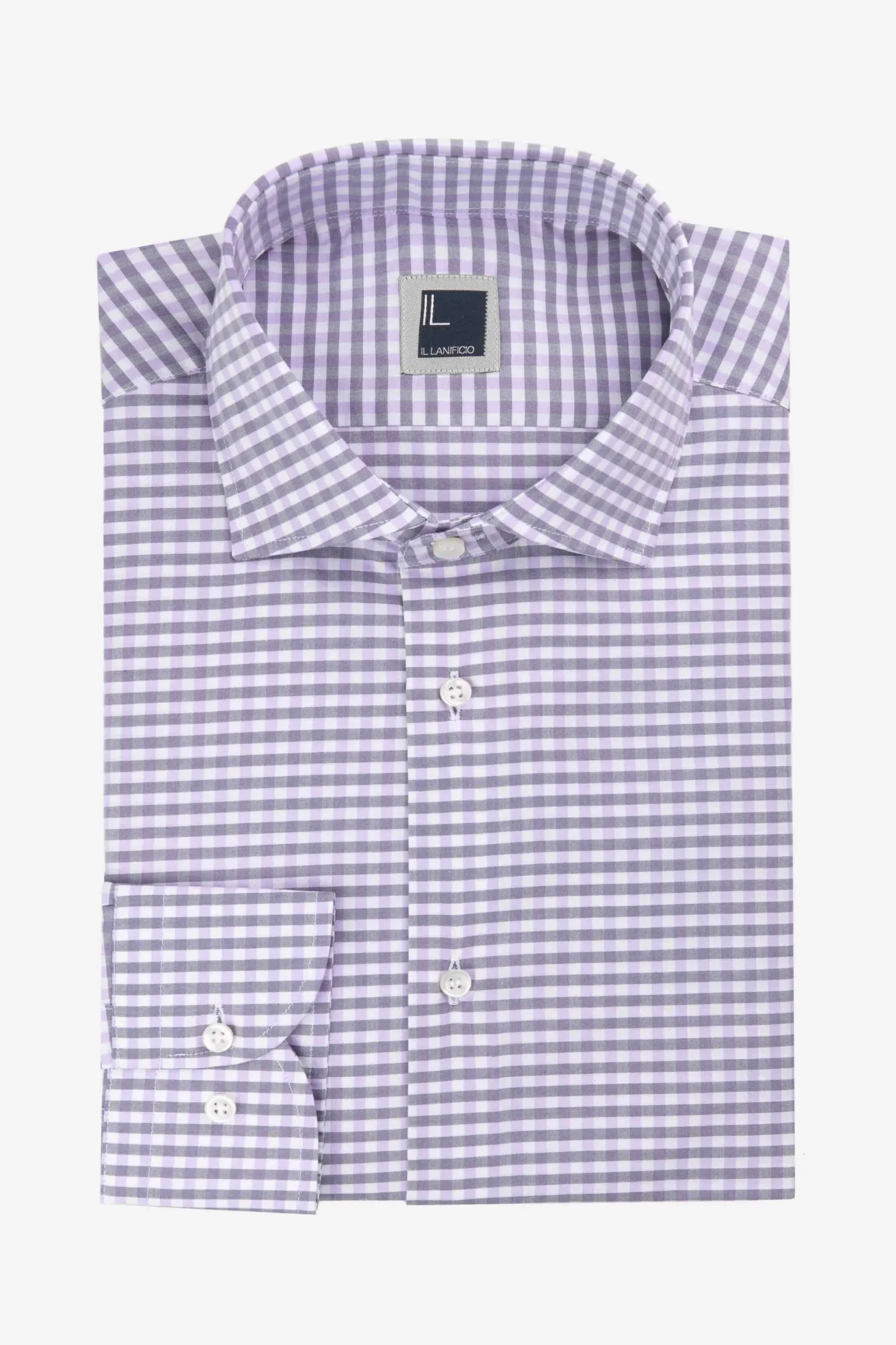 Camicia microfantasia slim - GLICINE QUADRI