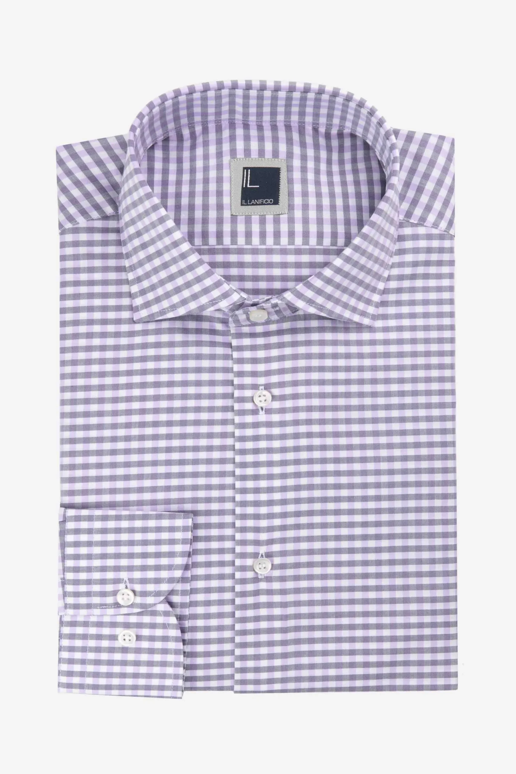 Camicia microfantasia slim - GLICINE QUADRI