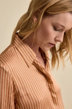 Camicia Morbida Fantasia in Raso - CAMMELLO RIGATO