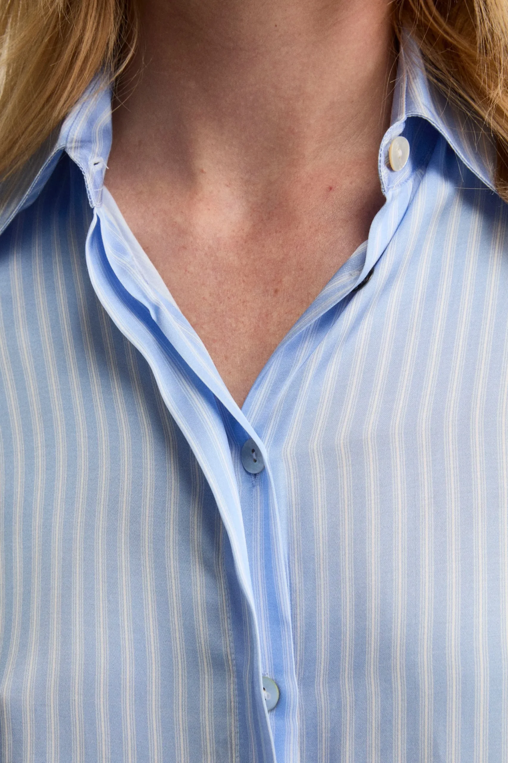 Camicia Morbida Fantasia in Raso - AZZURRO RIGATO