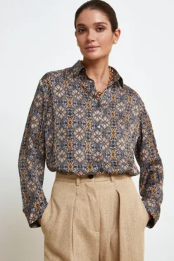 Camicia Morbida in Fantasia - FANT. GRIGIO/BEIGE