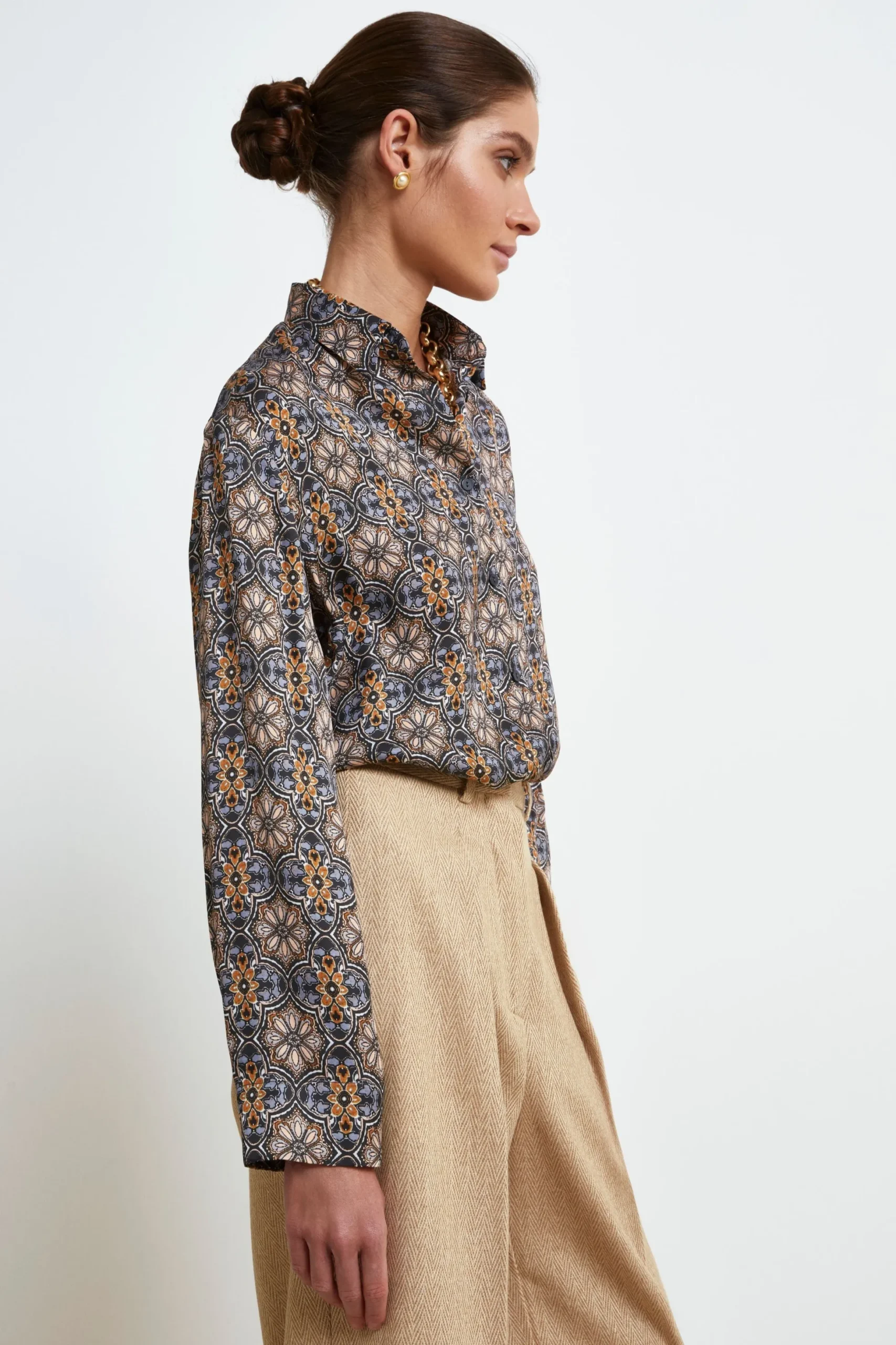 Camicia Morbida in Fantasia - FANT. GRIGIO/BEIGE