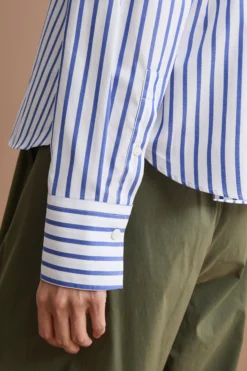 Camicia Over a Righe con Taschino - BLU RIGATO
