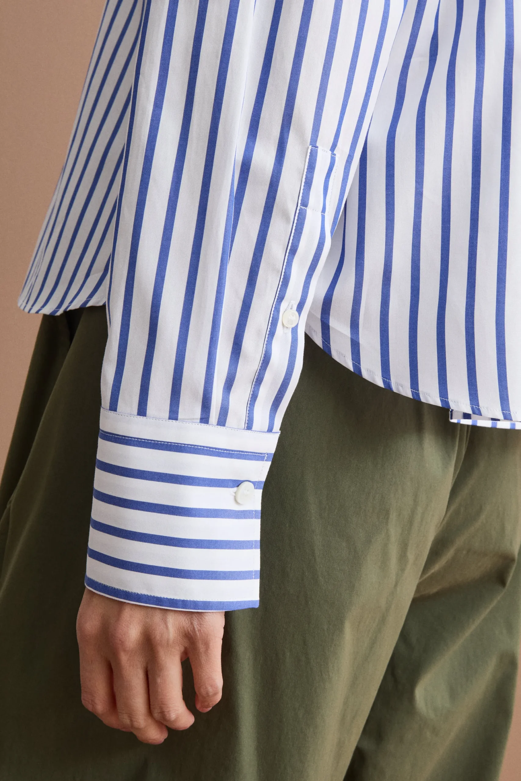 Camicia Over a Righe con Taschino - BLU RIGATO