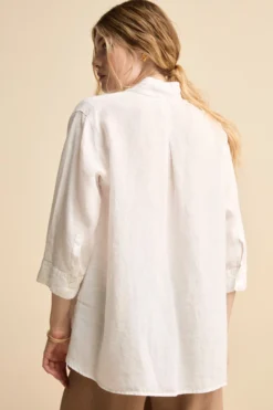 Camicia Over Coreana in Lino - BIANCO