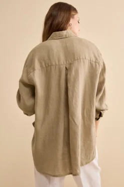 Camicia Over in Lino con Taschino - TORTORA