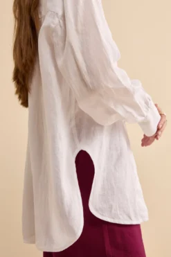 Camicia Over in Lino con Taschino - BIANCO
