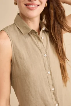 Camicia Over Smanicata in Lino - TORTORA