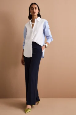 Camicia Patchwork Over in Cotone - FANT. AZZURRO