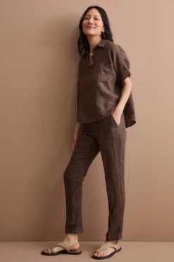Camicia Polo Over in Lino con Taschino - T.MORO