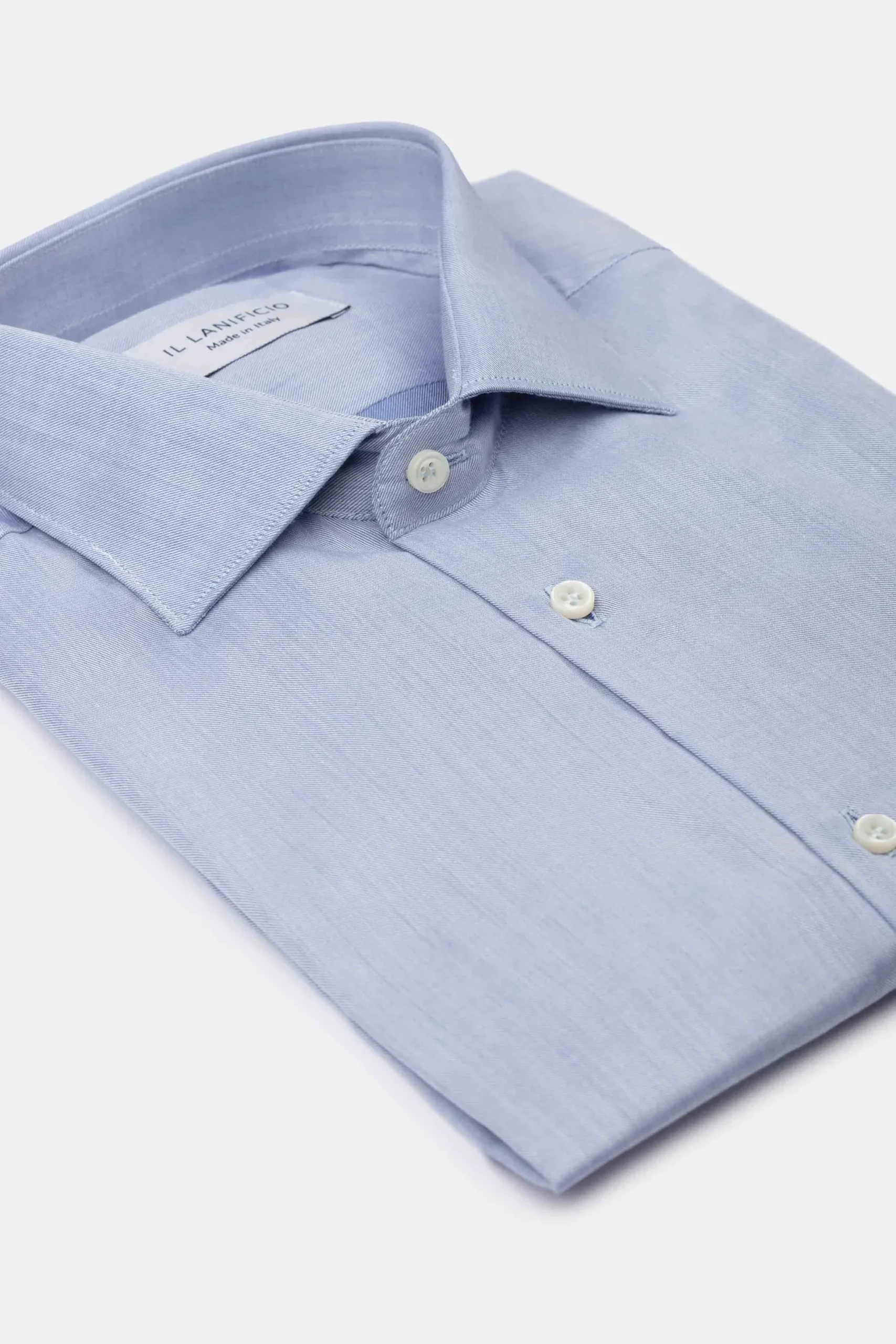 Camicia Regular Collo Francese - AZZURRO