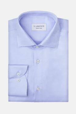 Camicia Regular Elegante in Cotone - AZZURRO