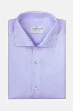 Camicia Regular Fit Collo Francese - AZZURRO