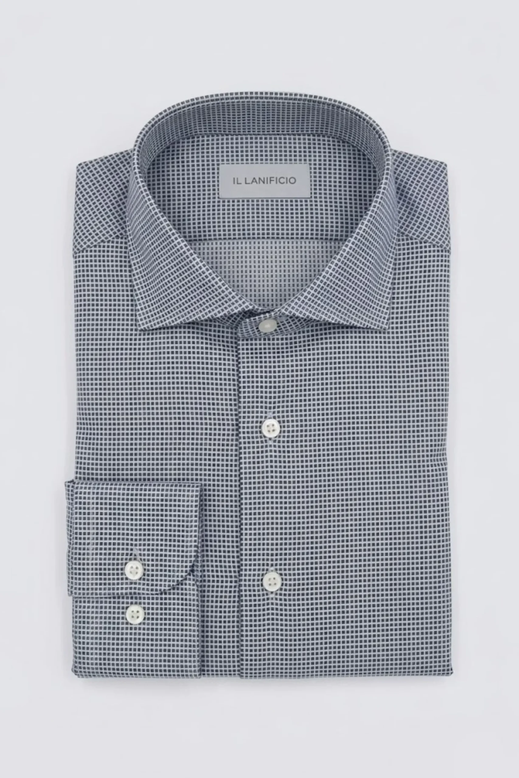 Camicia Regular Fit Microeffetto - AZZURRO MICROEFFETTO