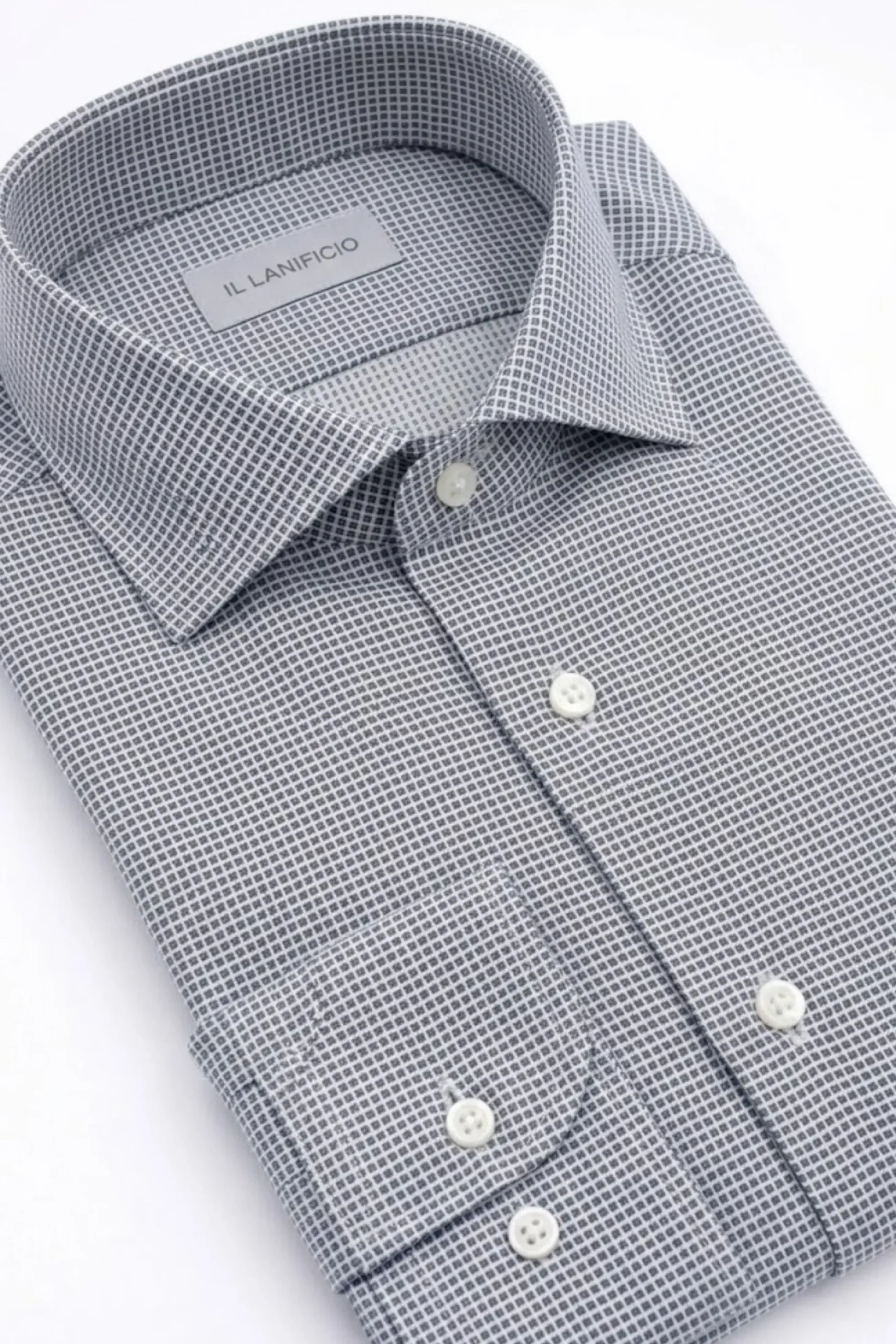 Camicia Regular Fit Microeffetto - AZZURRO MICROEFFETTO
