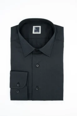 Camicia Slim Fit in Twill di Cotone - NERO