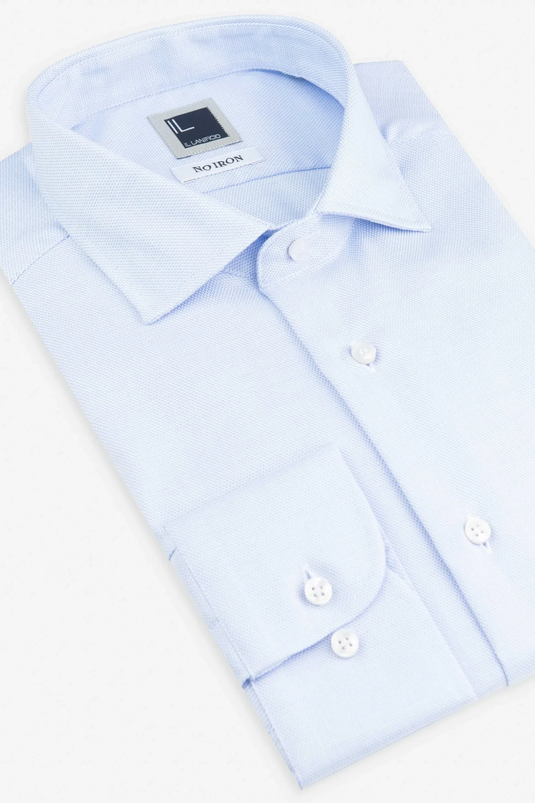 Camicia slim fit no stiro - AZZURRO