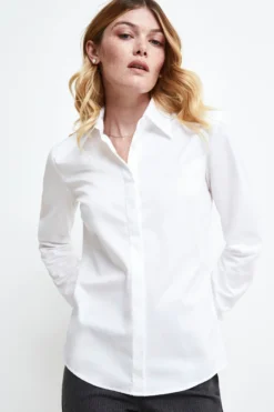 Camicia slim in cotone - BIANCO