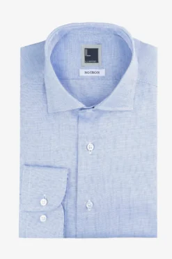 Camicia slim microfantasia non iron - FANT. BLU