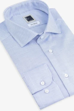 Camicia slim microfantasia non iron - FANT. BLU