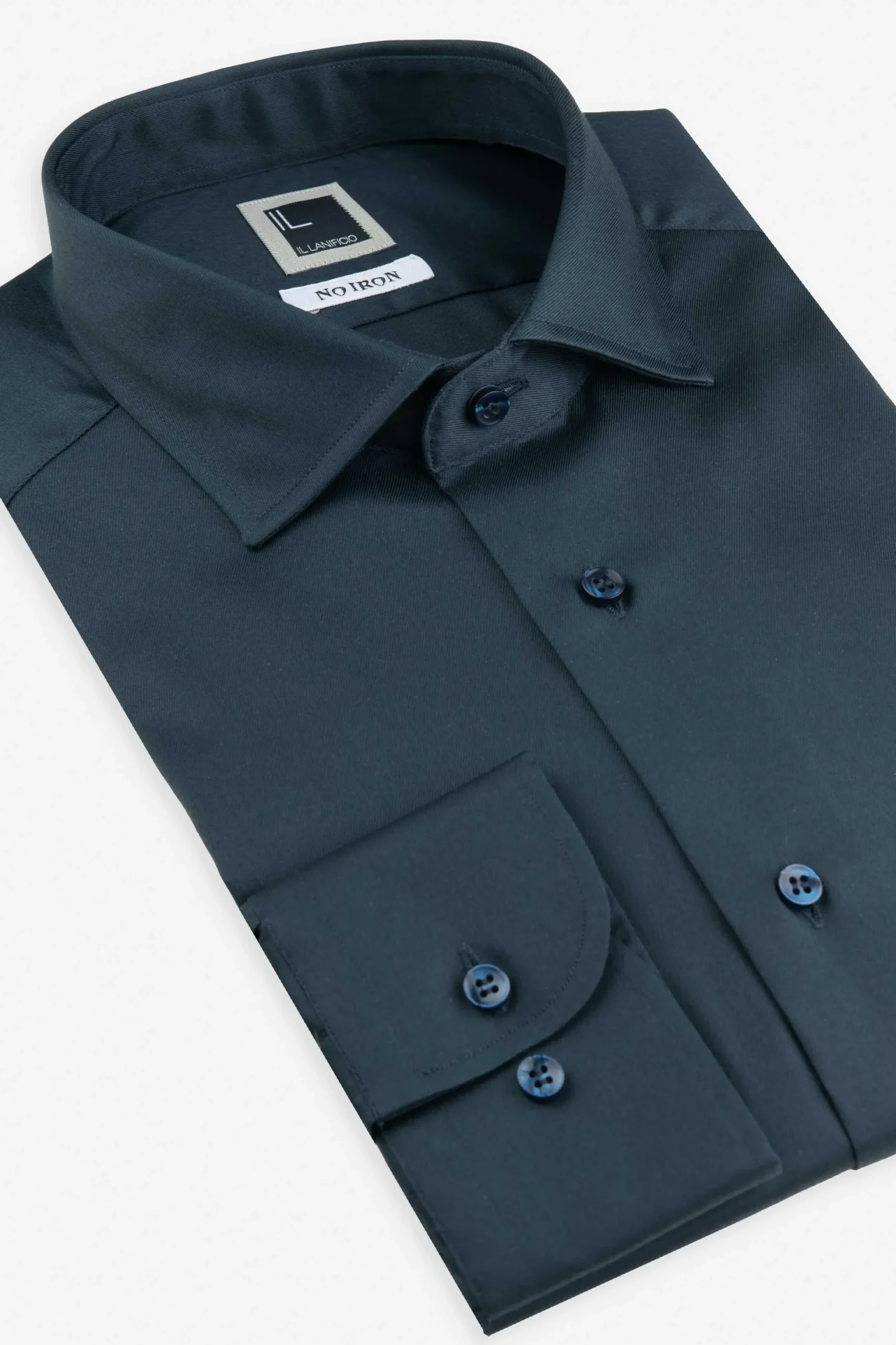 Camicia slim no stiro - BLU