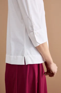 Camicia Tecnica Regular Fit con Collo Alto - BIANCO