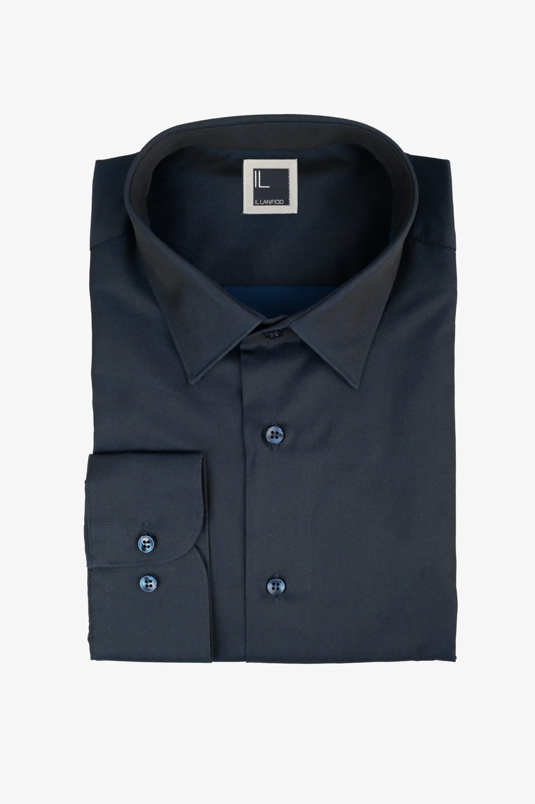 Camicia twill collo classico - BLU