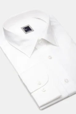 Camicia twill collo classico - BIANCO