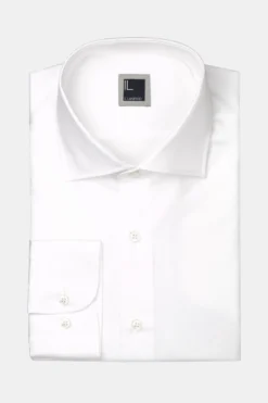 Camicia twill collo francese - BIANCO
