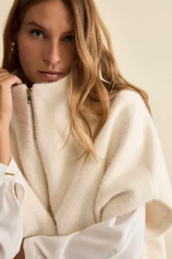 Cappa Foderata con Zip - PANNA