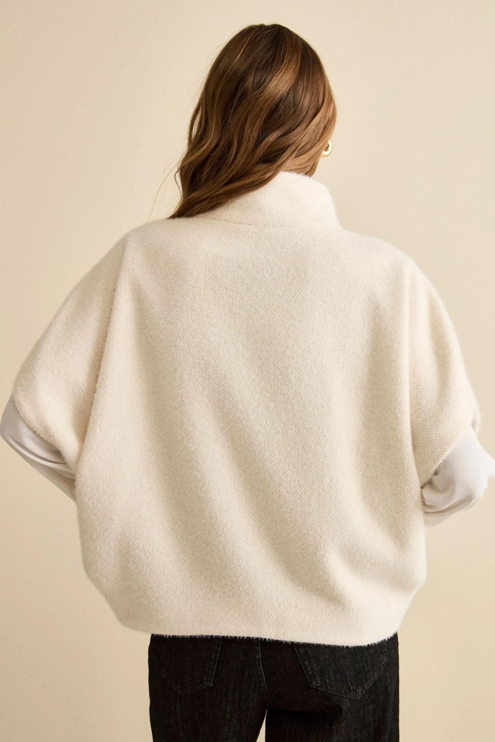 Cappa Foderata con Zip - PANNA