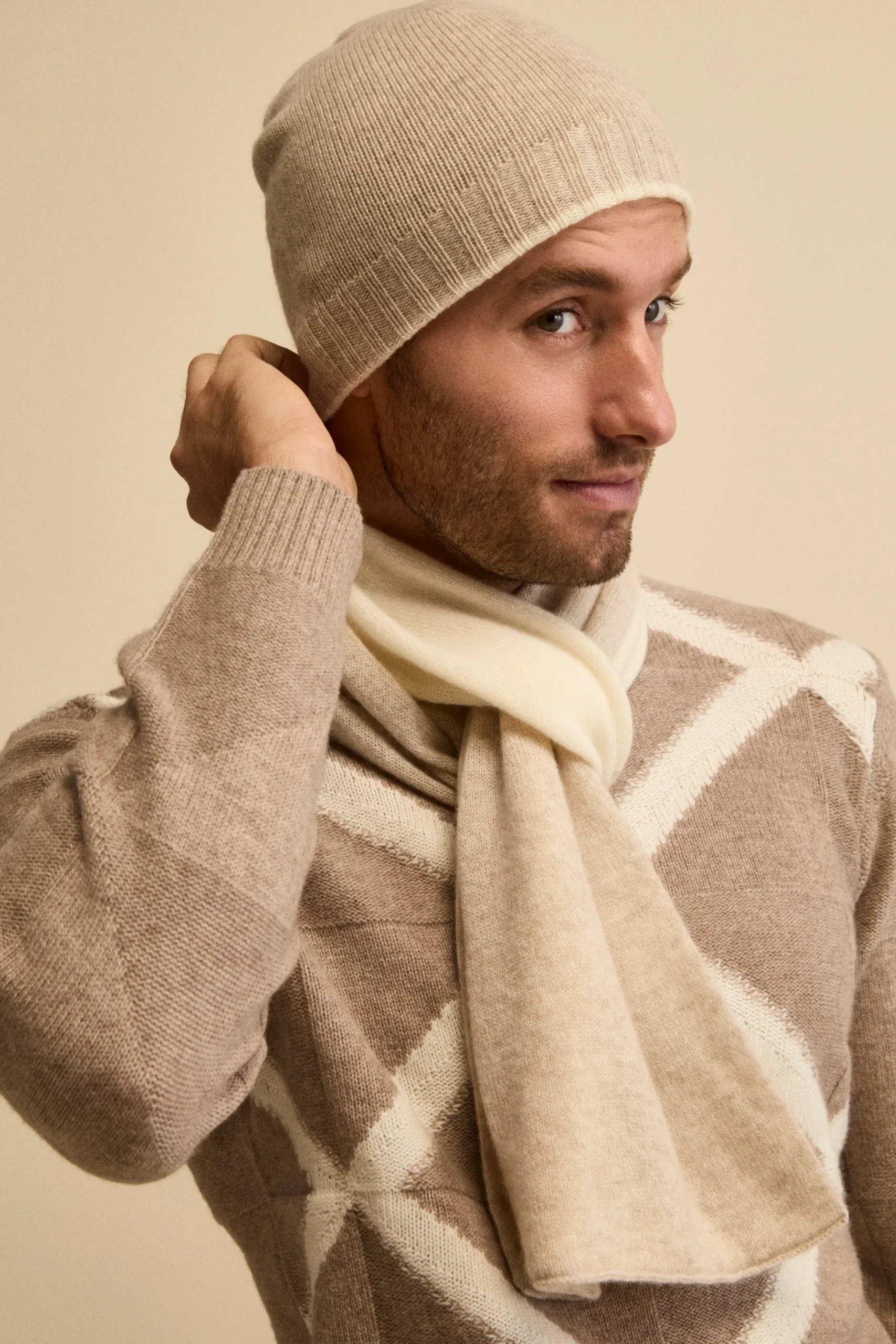 Cappello in cashmere - PANNA/BEIGE