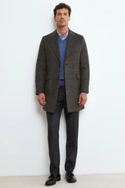 Cappotto Check in Lana e Cashmere - MARRONE QUADRI