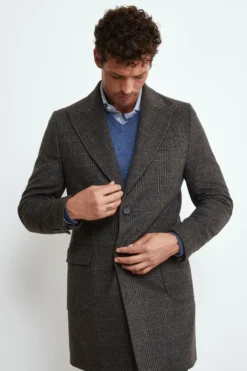 Cappotto Check in Lana e Cashmere - MARRONE QUADRI