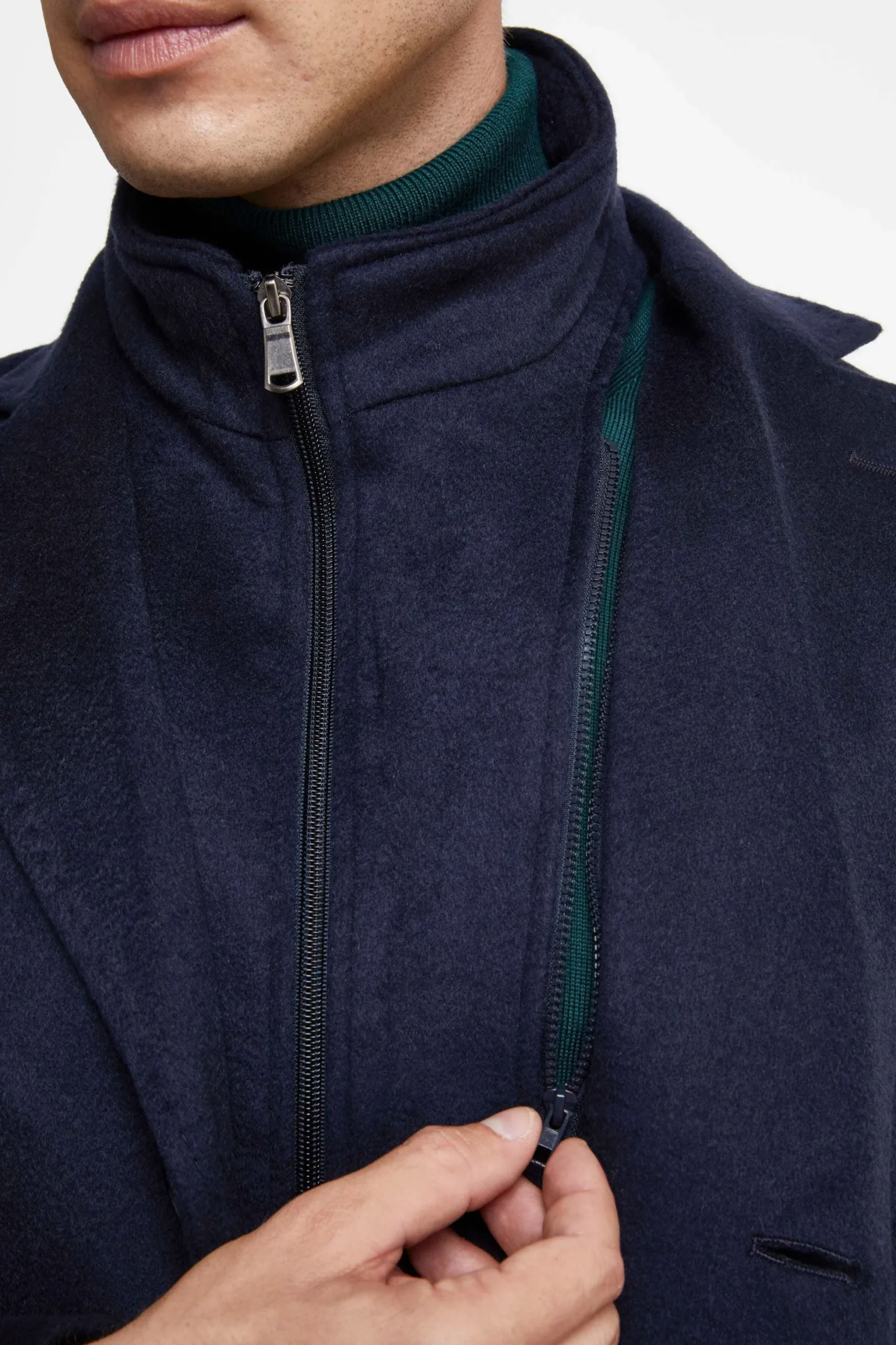 Cappotto Corto in Lana e Cashmere - BLU