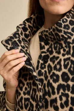 Cappotto Corto Svasato in Fantasia Animalier - MACULATO MORO