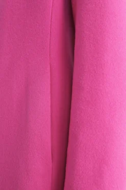 Cappotto di lana con bottoni - FUXIA