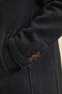 Cappotto Fantasia Midi a Taglio Vivo - P/POULE BLU