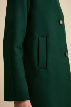 Cappotto Foderato Corto in Lana Vergine - VERDONE