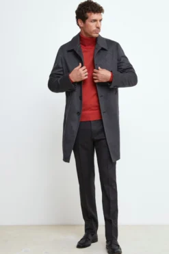 Cappotto Foderato in Cashmere - GRIGIO