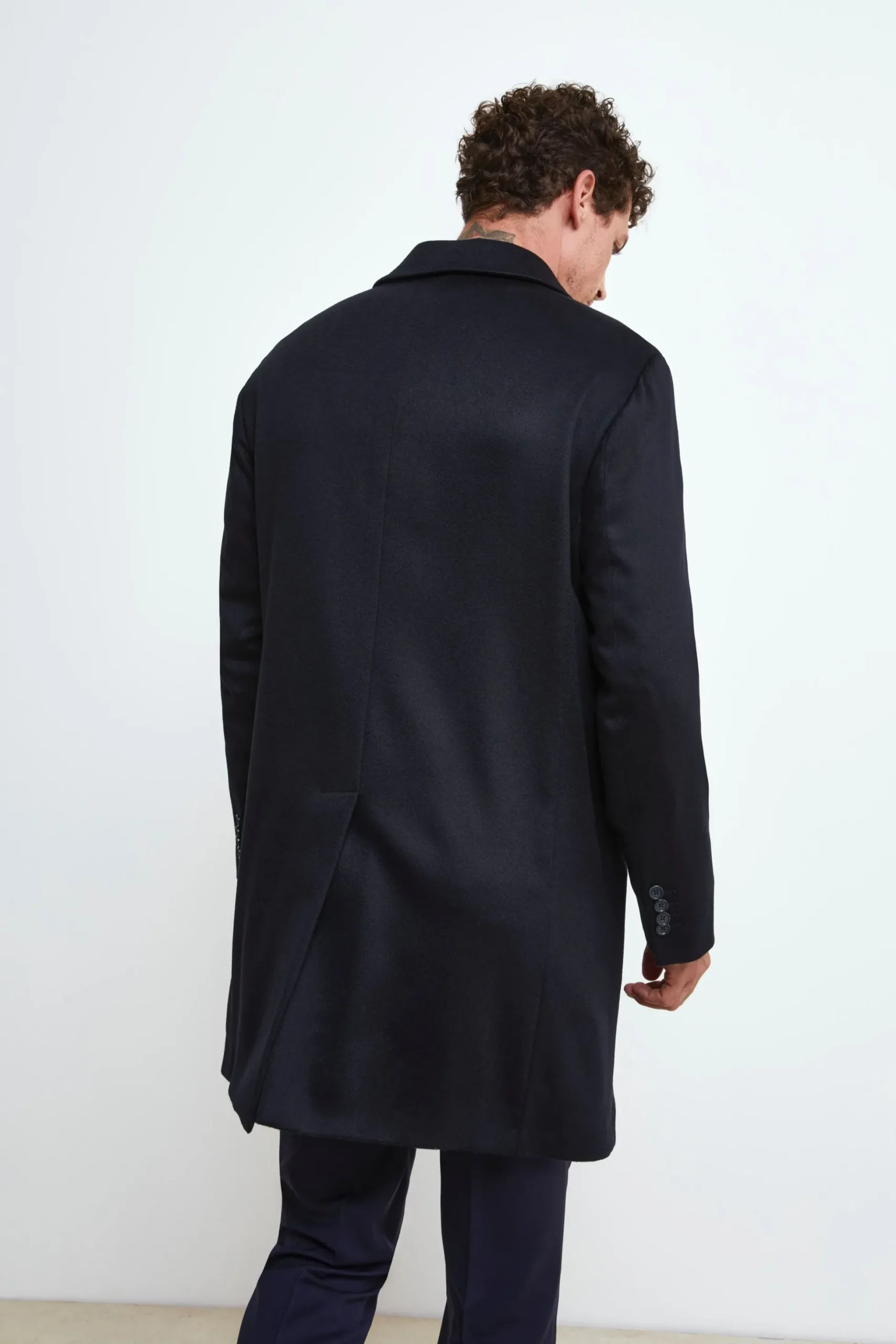 Cappotto Foderato in Cashmere - BLU