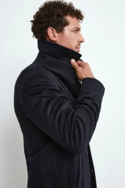 Cappotto Foderato in Cashmere - BLU