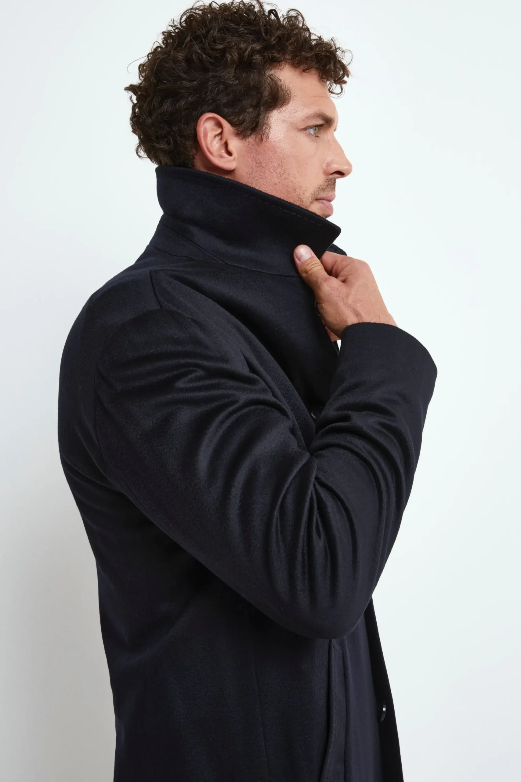 Cappotto Foderato in Cashmere - BLU
