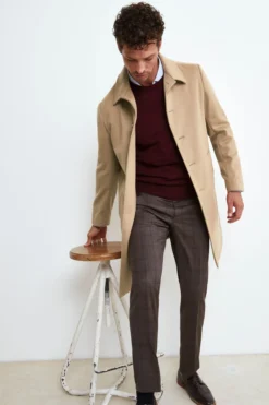 Cappotto Foderato in Cashmere - CAMMELLO