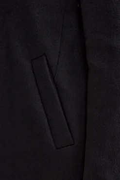 Cappotto Foderato in Misto Lana con Pettorina - BLU