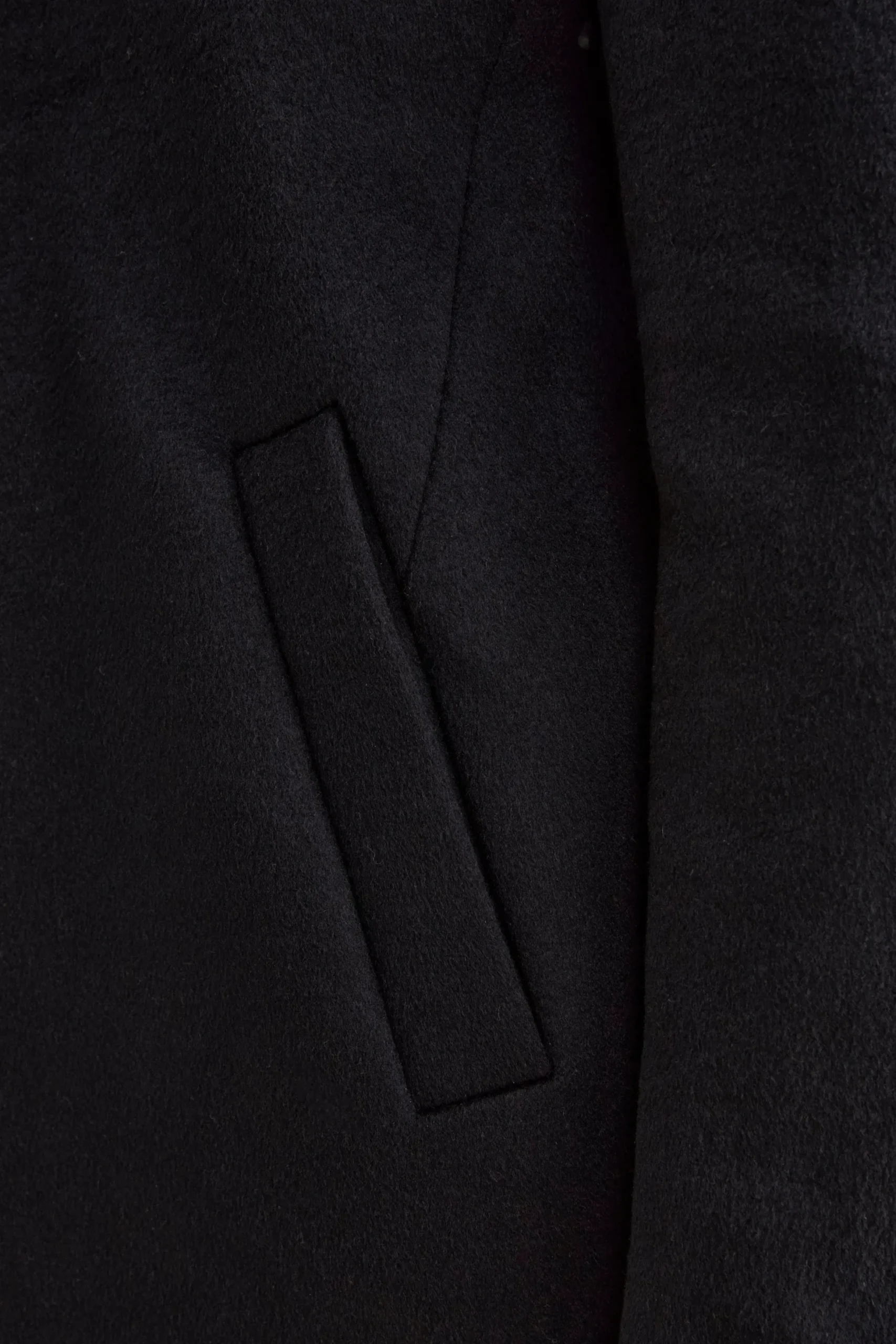 Cappotto Foderato in Misto Lana con Pettorina - BLU