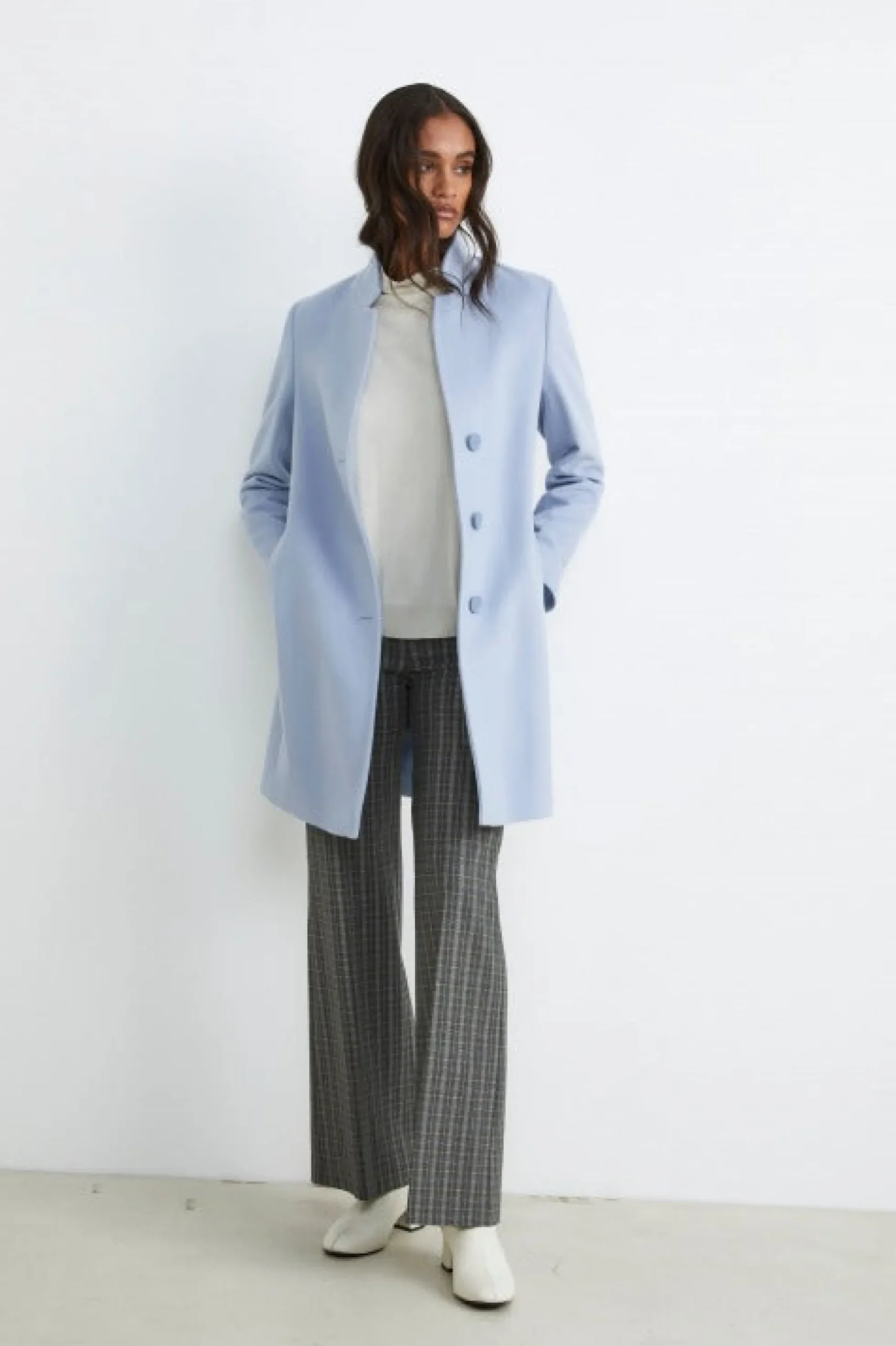 Cappotto in cashmere da donna - AZZURRO