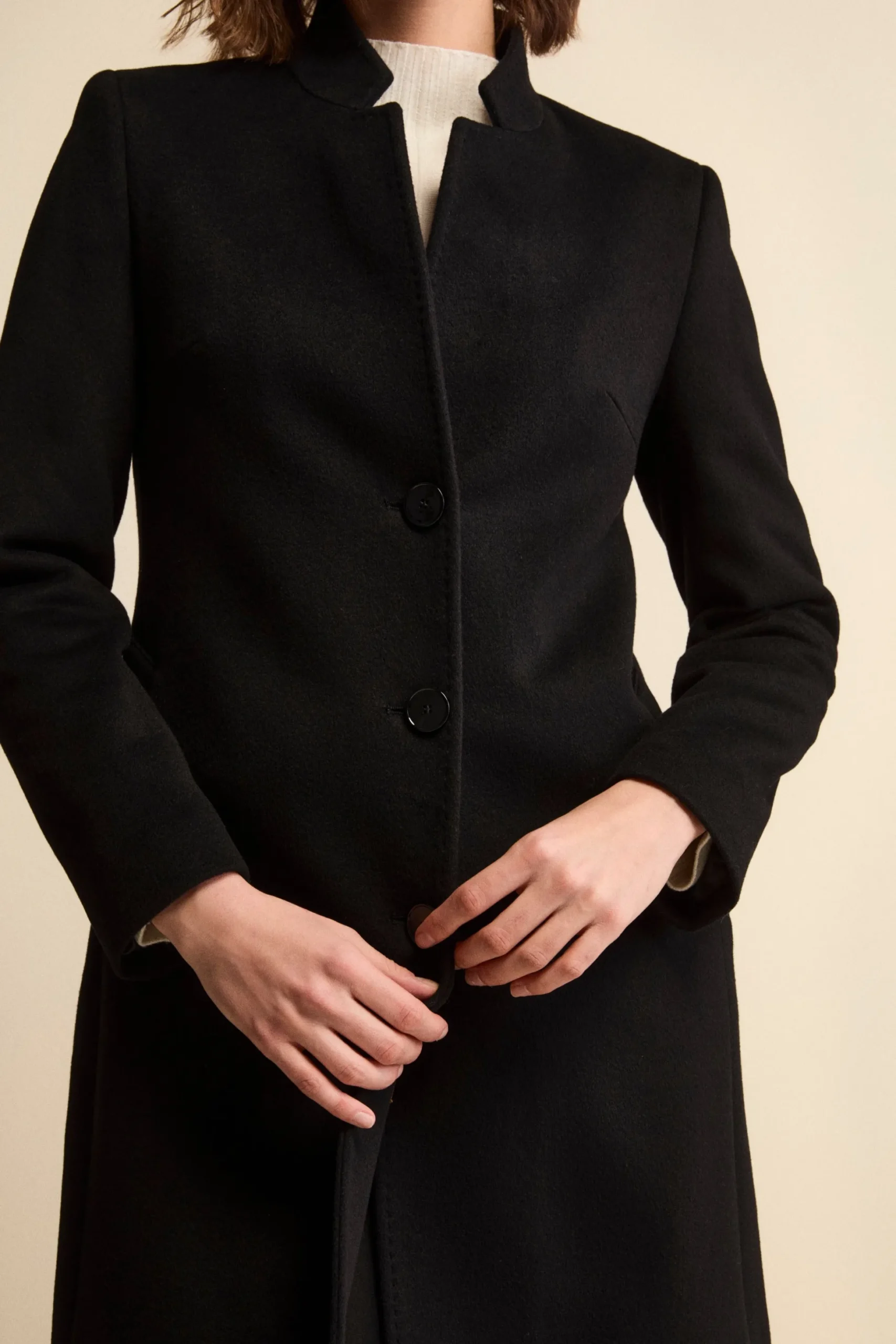 Cappotto in cashmere da donna - NERO